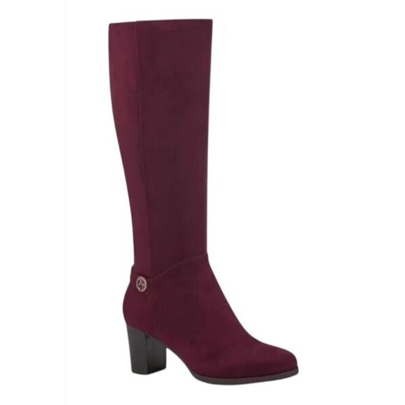 GIANI BERNINI/ Adonnys / Tall / Block Heel / Burgundy / Wine / Italian Boots - Picture 1 of 9